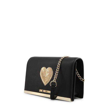 Clutch bags | Shop Women's Love Moschino Black Leather Clutch Bag at Fashiontage | JC4165PP16L2_190A-266860