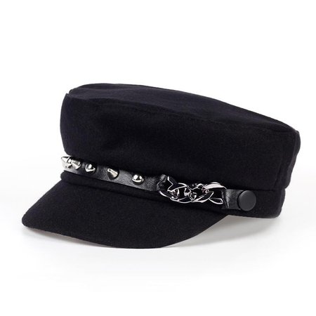 Gothic Punk Studded Chain Newsboy Winter Hat – ROCK 'N DOLL