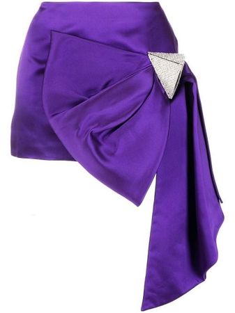 AREA draped-bow Mini Skirt - Farfetch
