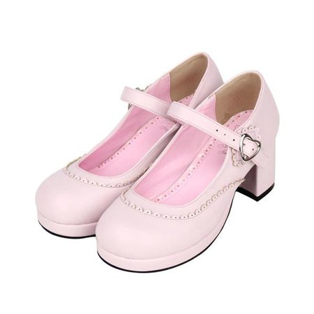 Heart Buckle Lolita Short-Heels Shoes SD00196 – SYNDROME - Cute Kawaii Harajuku Street Fashion Store