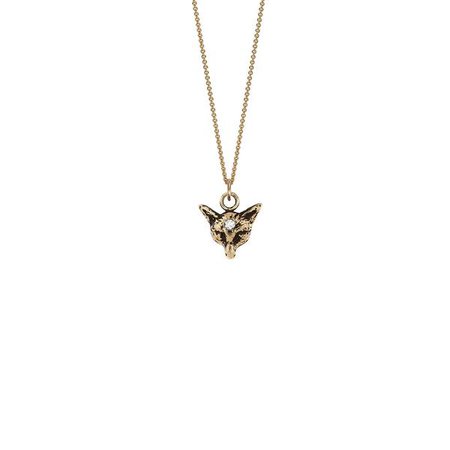 Fox 14K Gold Diamond Set Talisman Necklace - Pyrrha