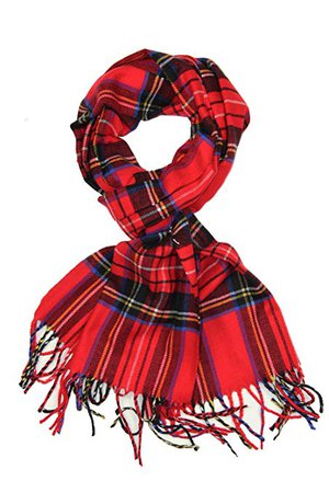 Achillea Scottish Tartan Plaid Cashmere Feel Winter Warm Scarf Unisex (Scottish Black Plaid) at Amazon Women’s Clothing store