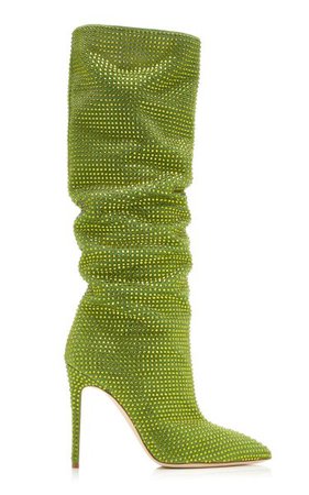 Holly Crystal-Embellished Suede Knee Boots By Paris Texas | Moda Operandi