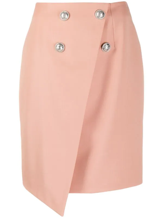 Balmain stud-embellished asymmetric skirt