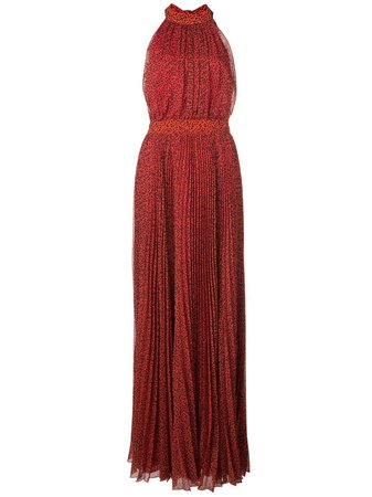 Red Alice+Olivia Kelissa Pleated Maxi Dress | Farfetch.com