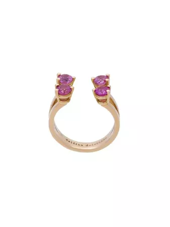 Delfina Delettrez 4 Dots Pink Sapphires Phalanx Ring - Farfetch