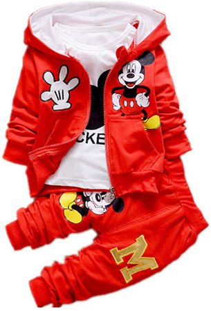 Amazon.com: New Children Girls Boys Fashion Clothing Sets Autumn Winter 3 Piece Suit Hooded Coat Clothes Baby Cotton Brand Tracksuits (red, 3T): Clothing