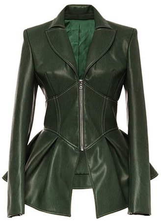 Amazon.com: Soluo Womens Motorcycle Tunic Gothic Faux Leather PU Jackets Coats Shaping Biker Jacket (Green, XXX-Large): Clothing