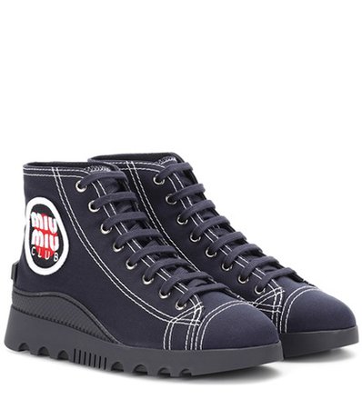 High-top canvas sneakers