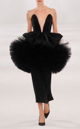 Bow-Detailed Strapless Midi Dress By Carolina Herrera | Moda Operandi