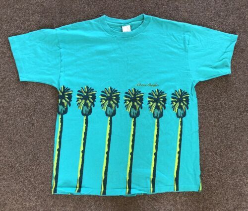 Vintage 90s 1993 OP Ocean Pacific Palm Tree T-Shirt Size Large Back Front Print | eBay