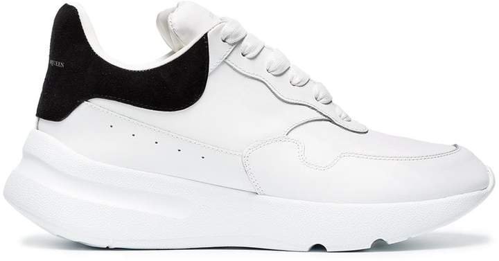 White And Black Runner leather sneakers