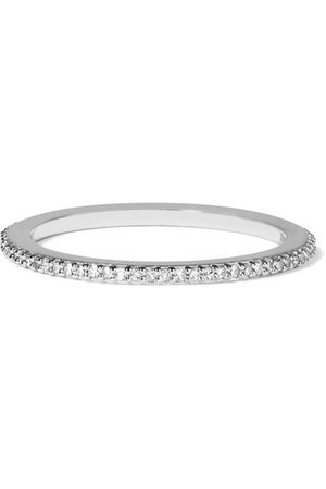 Monica Vinader | Skinny sterling silver diamond ring | NET-A-PORTER.COM