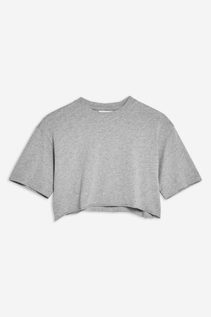 Grey Washed Cropped T-Shirt | Topshop