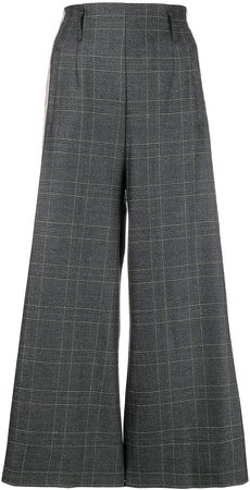 Phisique Du Role checked side stripe trousers