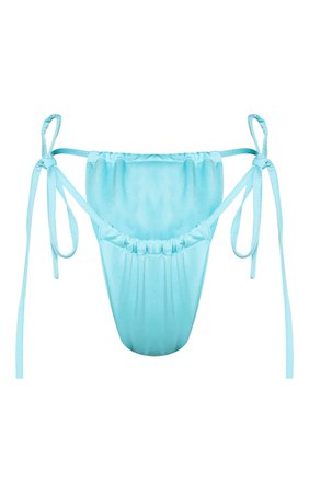 Cyan Tie Side Bikini Bottom | Swimwear | PrettyLittleThing CA