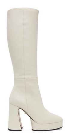 GUCCI fall 2020 White Leather Knee-High Boots