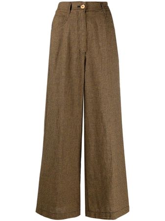 Forte Forte Checked wide-leg Trousers - Farfetch