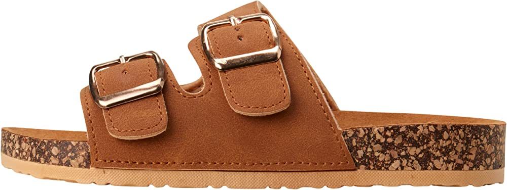 Amazon.com | Kensie Girl Girls' Sandals - Two Strap Leatherette Cork Footbed Sandals (Toddler/Girl), Size 12 Little Kid, Tan | Sandals