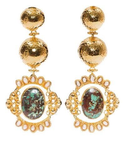 gold turquoise earring
