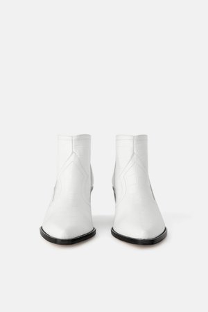 LEATHER MOCK CROC COWBOY ANKLE BOOTS - Special prices-WOMAN-SHOES | ZARA United Kingdom