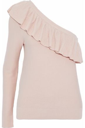 Stacey one-shoulder ruffled cotton-blend sweater | REBECCA MINKOFF | Sale up to 70% off | THE OUTNET