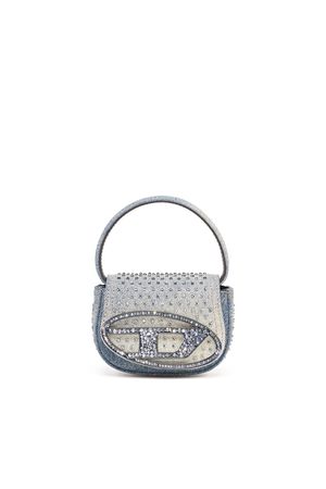 Women's 1DR XS - Iconic mini bag in denim and crystals | 1DR XS Diesel