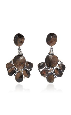 M'O Exclusive: Black Diamond And Sapphire Earrings by Ofira | Moda Operandi