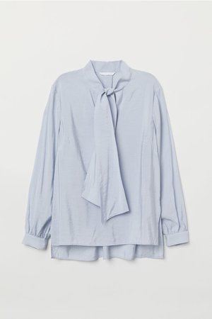 Tie-front Blouse - Light blue - Ladies | H&M US