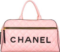 Chanel Logo Quilted Lambskin Large Bowler Bag | EL CYCER