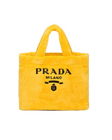 Yellow/black Terry tote bag | Prada