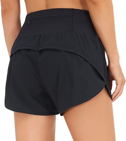 Dragon Fit Running Shorts for Women High Waisted Workout Shorts with Zipper Pockets Athletic Sweat Yoga Shorts (Small, Black) at Amazon Women’s Clothing store