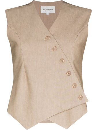 Frankie Shop Maesa asymmetric-button Sleeveless Vest - Farfetch