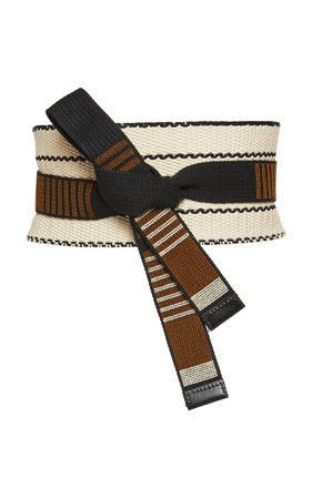 Leather-Trimmed Knotted Cotton-Canvas Belt by Etro | Moda Operandi