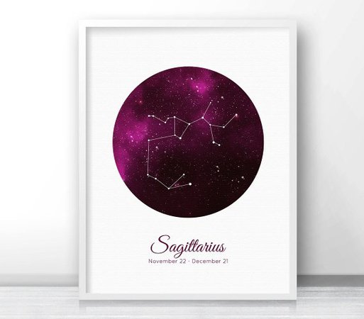Sale off Sagittarius Constellation Wall Art Zodiac Sign | Etsy