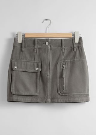 Utility Mini Skirt - Grey - Mini skirts - & Other Stories US