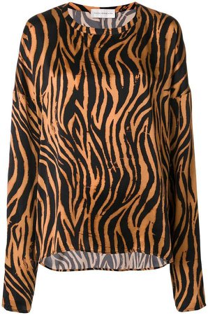 tiger print longsleeved blouse