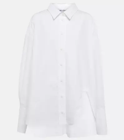 Asymmetric Cotton Poplin Shirt in White - The Attico | Mytheresa