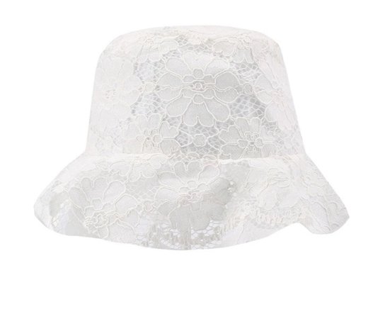 White Floral Lace Bucket Hat