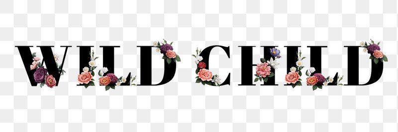 Floral wild child word typography design… | Free stock illustration | High Resolution graphic
