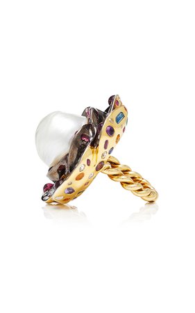 One-Of-A-Kind Pearl Flower Ring by Sylvie Corbelin | Moda Operandi