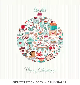 Christmas Objects Laid Out Shape Christmas Stock Photo (Edit Now) 735964084 - Shutterstock
