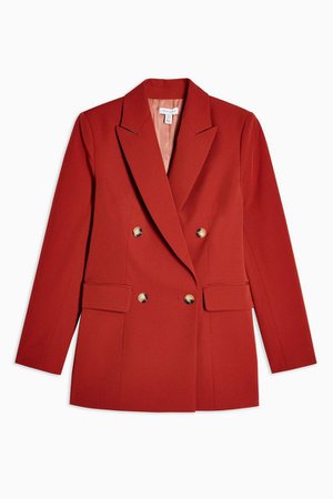 Brick Double Breasted Blazer | Topshop