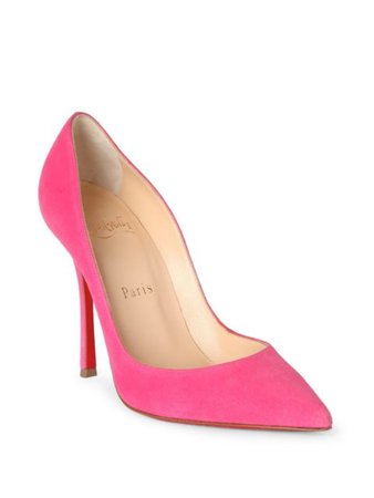 Christian Louboutin Decoltish 85mm Dolly Pink Suede PUMPS Size 35eu/5us | eBay