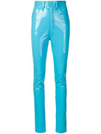 Maison Margiela High-Waisted Trousers S29LA0044S49916 Blue | Farfetch
