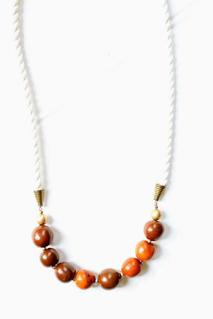 Tagua Nut and Rope Statement Necklace