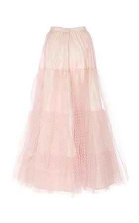 pink mesh overlay skirt