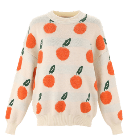 orange pattern sweater