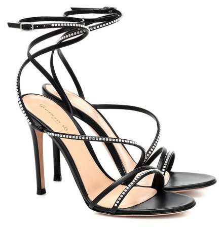 GIANVITO ROSSI Black Embellished Heels