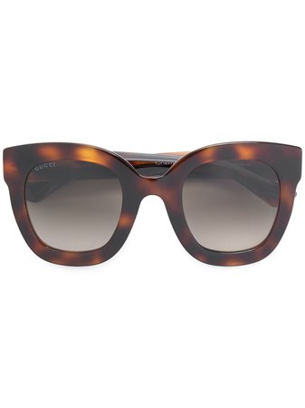 Gucci Eyewear Sköldpaddsfärgade Solglasögon i oversize-modell - Farfetch